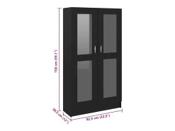 Vitrina negra 82,5x30,5x150 cm Madera de ingeniería