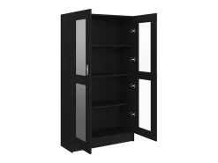 Vitrina negra 82,5x30,5x150 cm Madera de ingeniería