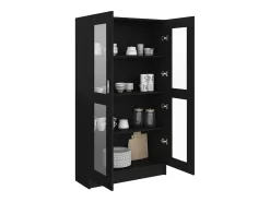 Vitrina negra 82,5x30,5x150 cm Madera de ingeniería