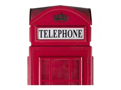 Vitrina para cabina telefónica London de madera roja 60x185 cm