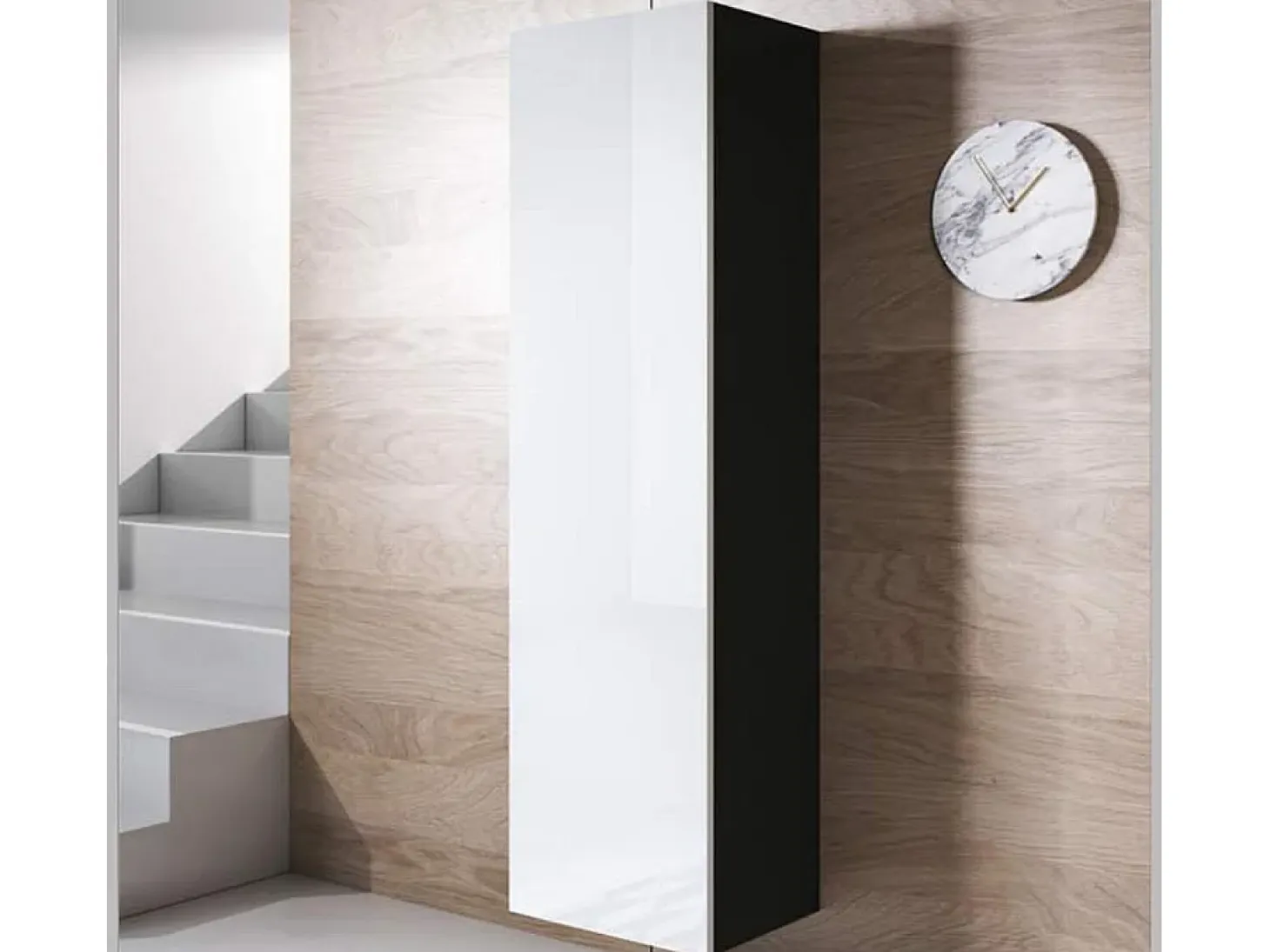 Vitrina para Salón comedor en Negro y Blanco 40x29x165cm Luke V4