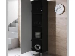 Vitrina para Salón comedor en Negro y Blanco 40x29x177cm Luke V4