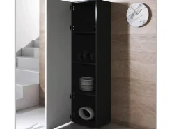 Vitrina para Salón comedor en Blanco y Negro 40x29x167cm Luke V4