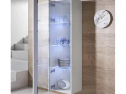 Vitrina para Salón comedor en Blanco con LED 40x29x165cm Luke V5