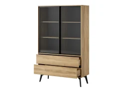 Vitrina, roble barroco dorado, 100 x 165 x 39 cm