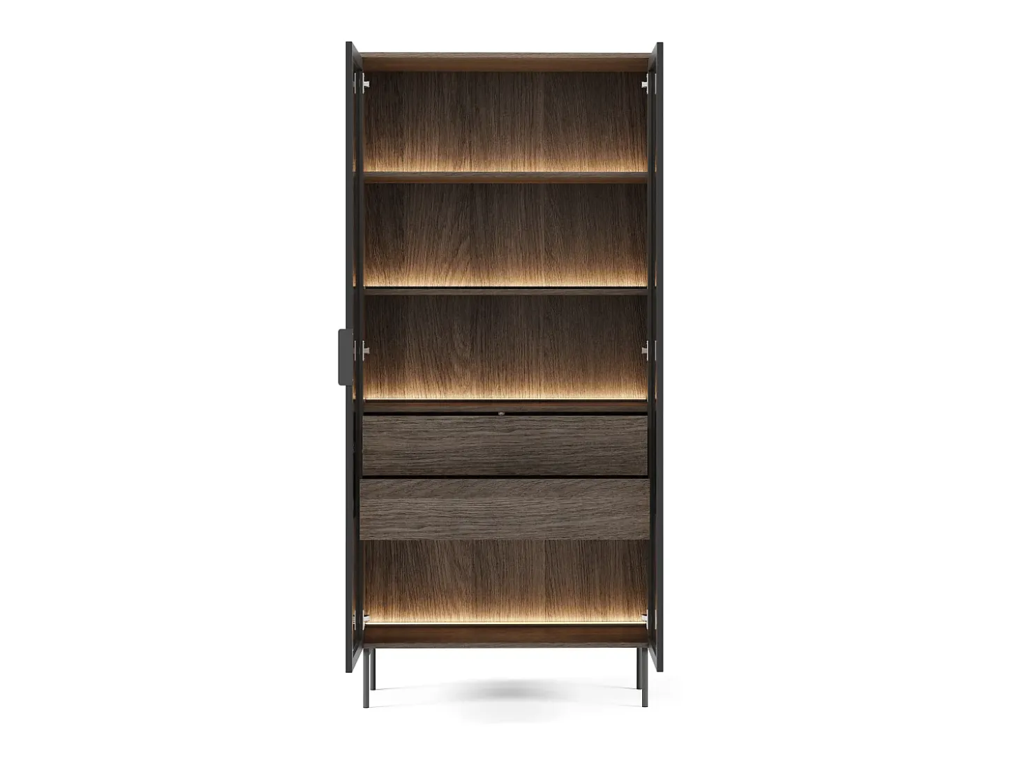 Vitrina, roble Dunin, 91,5 x 194,6 x 39,3 cm