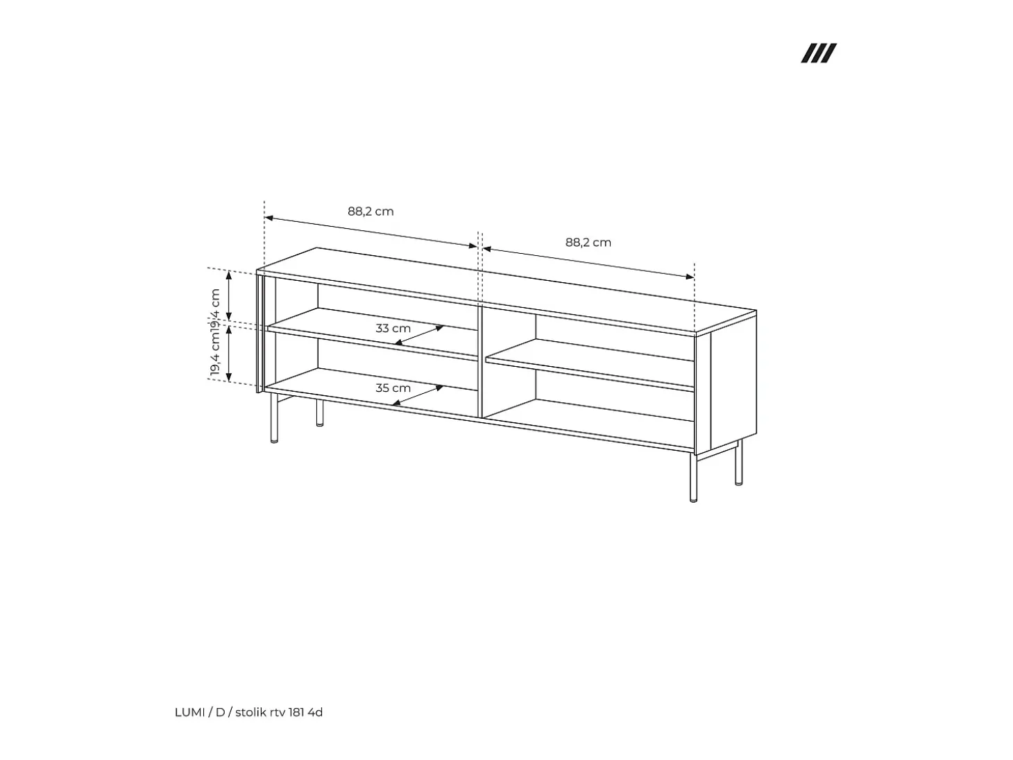 Vitrina, roble Dunin, 91,5 x 194,6 x 39,3 cm