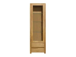 Vitrina roble macizo 1 puerta Eliza 62 cm
