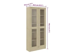 Vitrina roble Sonoma 82,5x30,5x185,5 cm Madera de ingeniería