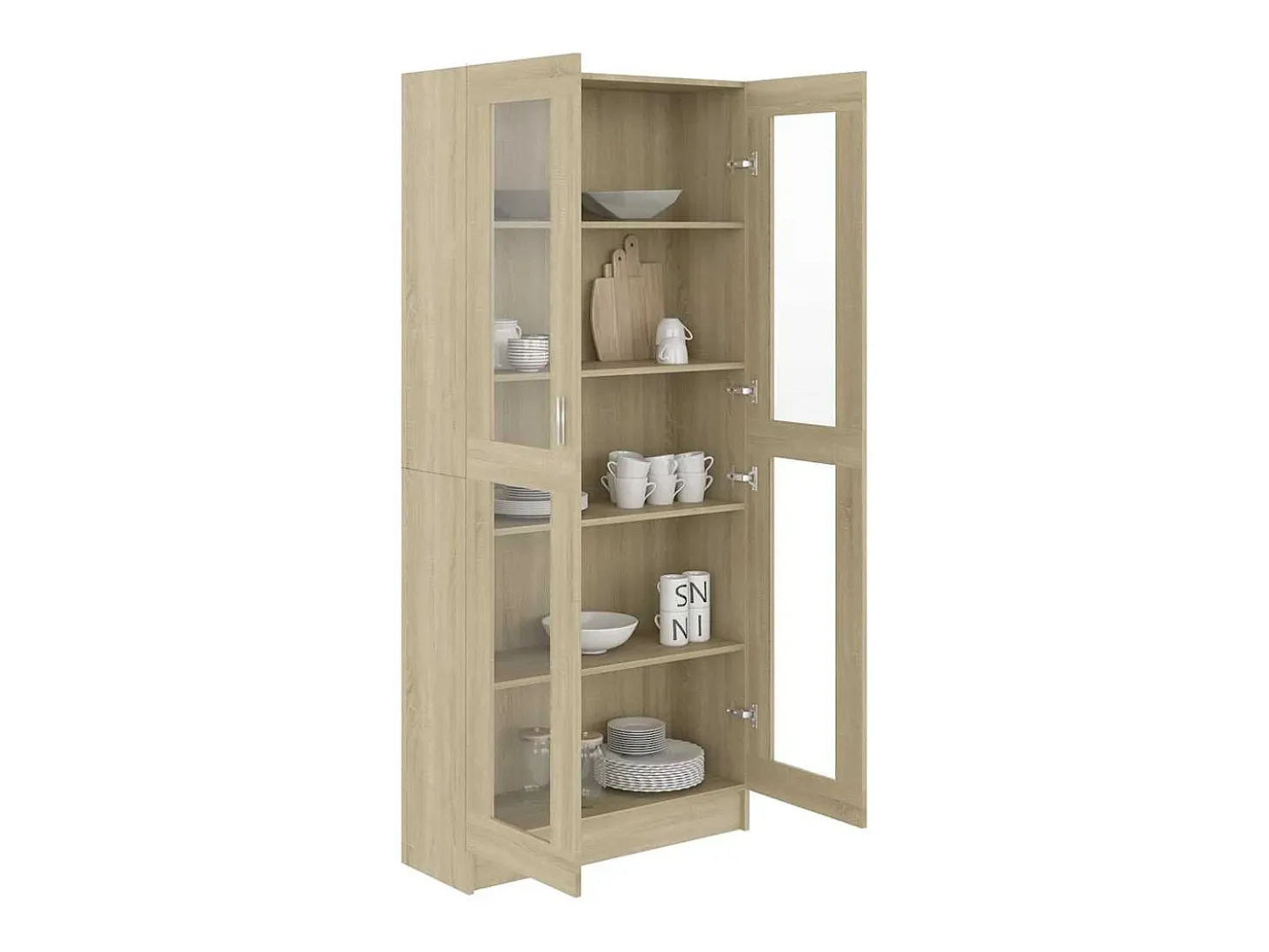 Vitrina roble Sonoma 82,5x30,5x185,5 cm Madera de ingeniería