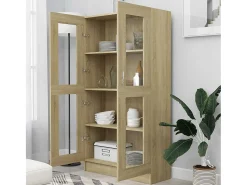 Vitrina roble Sonoma 82,5x30,5x150 cm Madera de ingeniería