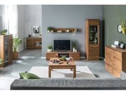Vitrina rústica de madera de roble Manky 58 cm