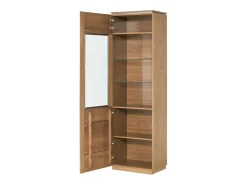 Vitrina rústica de madera de roble Manky 58 cm
