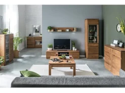 Vitrina rústica de madera de roble Manky 120 cm