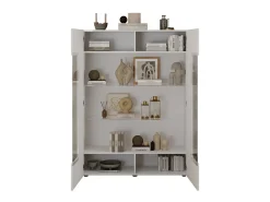 Vitrina SCENA – L121 x H166 x P42 cm – 2 puertas – Blanco lacado brillante