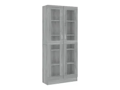 Vitrina Sonoma gris de 82,5 x 30,5 x 185,5 cm, madera de ingeniería