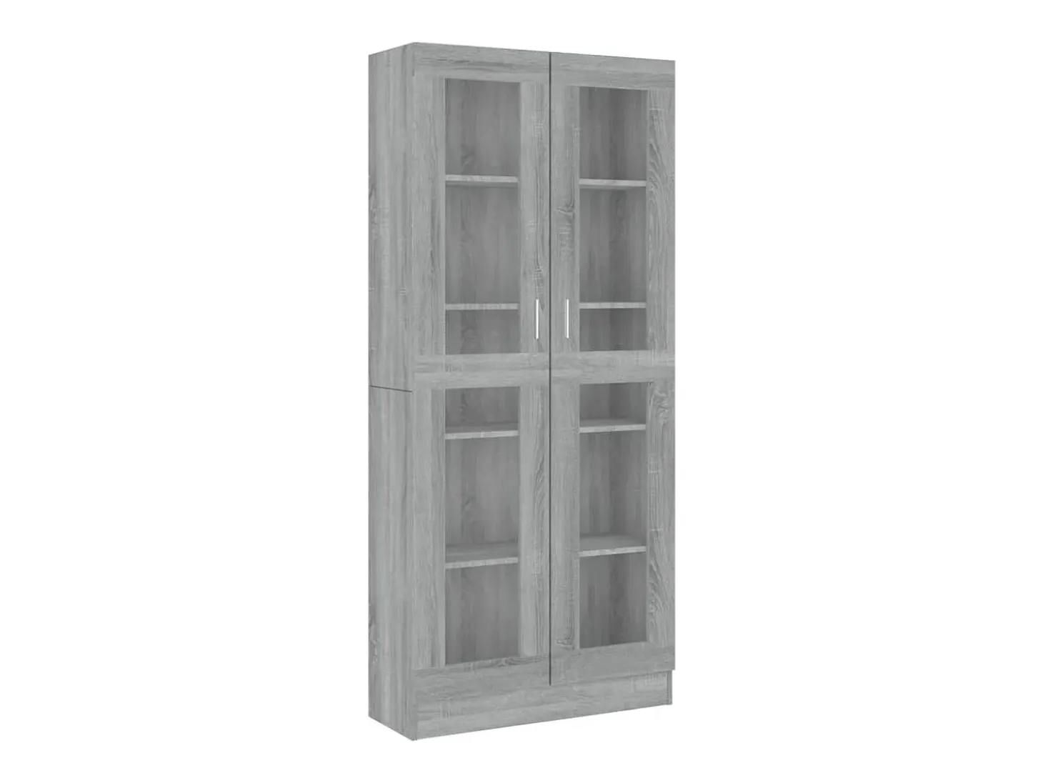 Vitrina Sonoma gris de 82,5 x 30,5 x 185,5 cm, madera de ingeniería