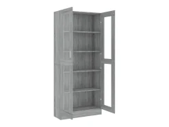 Vitrina Sonoma gris de 82,5 x 30,5 x 185,5 cm, madera de ingeniería