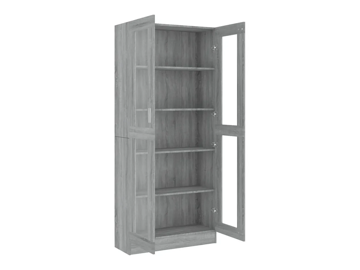 Vitrina Sonoma gris de 82,5 x 30,5 x 185,5 cm, madera de ingeniería