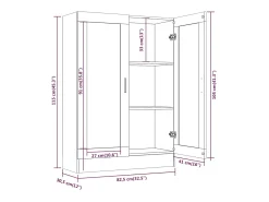 Vitrina Sonoma gris de 82,5 x 30,5 x 115 cm, madera de ingeniería