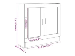 Vitrina Sonoma Gris 82,5x30,5x80 cm Madera de Ingeniería