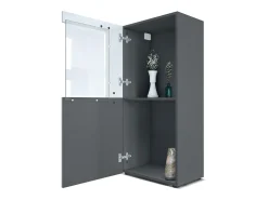 Vitrina Stream, Vitrina de Pie/Pared con 1 Puerta Grande y 2 Compartimentos Espaciosos, antracita mate/blanco mate ( 50,5 x 111 x 32,5 cm)