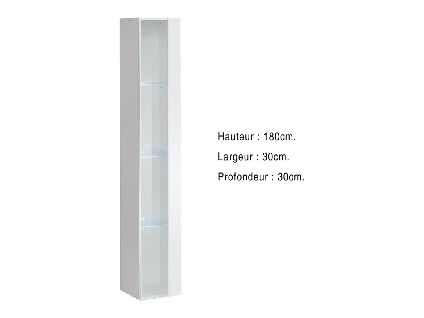 Vitrina suspendida – Blanco – Colección SWITCH – Puerta de vidrio y LED incluidos – Modelo grande