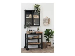 Vitrina Suspendida Brisbane, Negro, 18x80x80 cm, Kendra Home