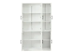 Vitrina 121,5x41x200 cm - con iluminación LED - 6 puertas - estantes ajustables - MDF - blanco