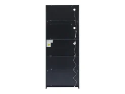 Vitrina 80x30x200 cm con LED - 4 puertas (2 de cristal) - Blanco y Negro