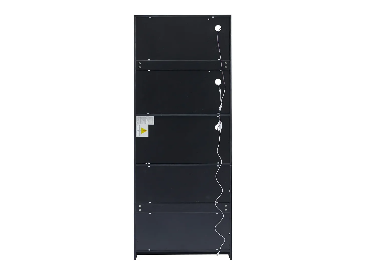 Vitrina 80x30x200 cm con LED - 4 puertas (2 de cristal) - Blanco y Negro