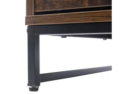 Vitrina 80x40x138cm con 2 puertas acrílicas y 2 cajones, LED incluido, cuerpo en marrón y negro