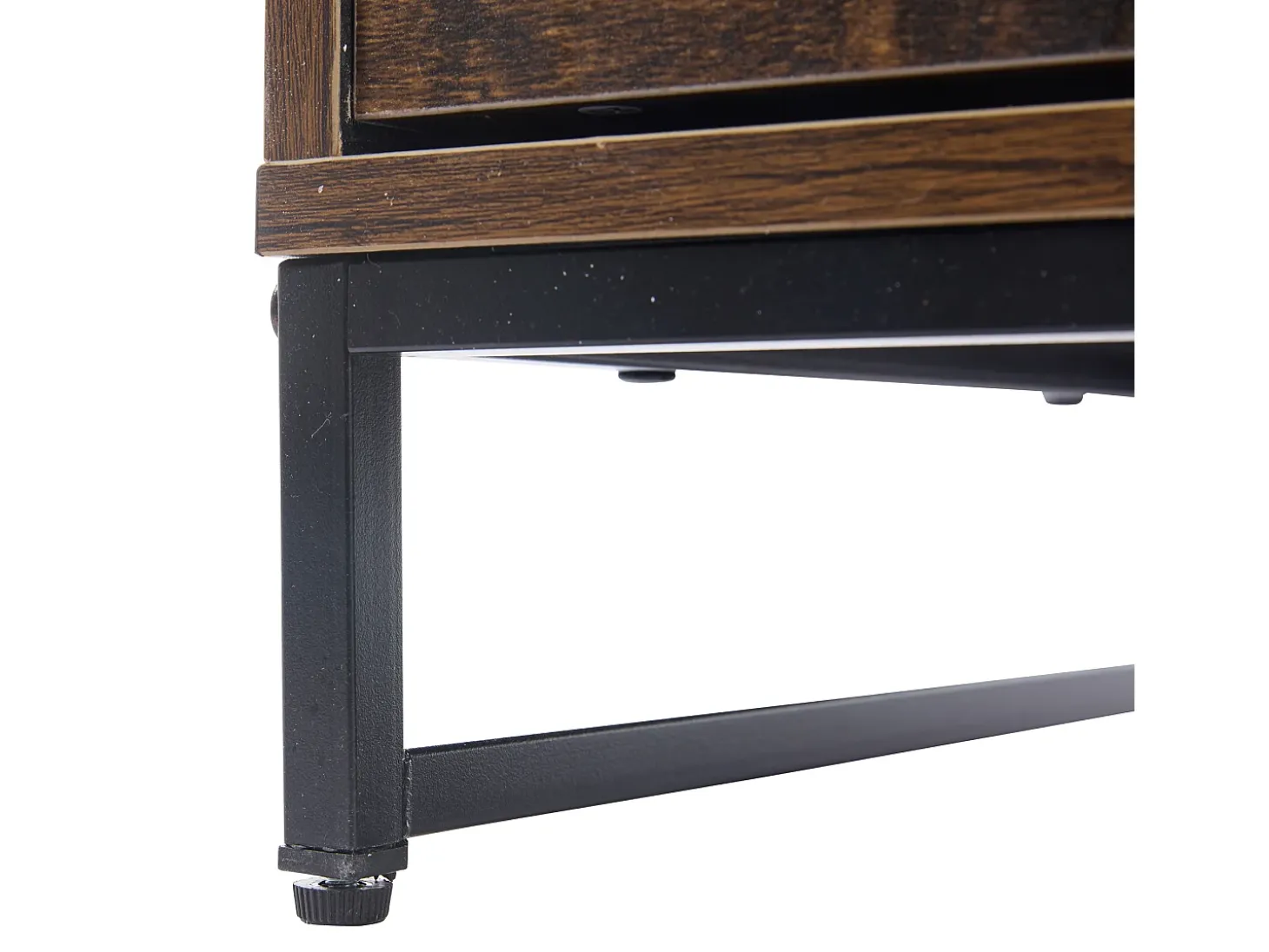 Vitrina 80x40x138cm con 2 puertas acrílicas y 2 cajones, LED incluido, cuerpo en marrón y negro