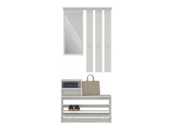 VITTORIA - Armario recibidor - Colgador de pared + espejo + zapatero - 180x85x24 - Armario recibidor
