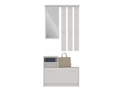 VITTORIA - Armario recibidor - Colgador de pared + espejo + zapatero - 180x85x24 - Armario recibidor