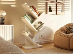 VIVIE – 4 estantes inclinados – 61x15.5x26.5 cm – Almacenamiento para libros