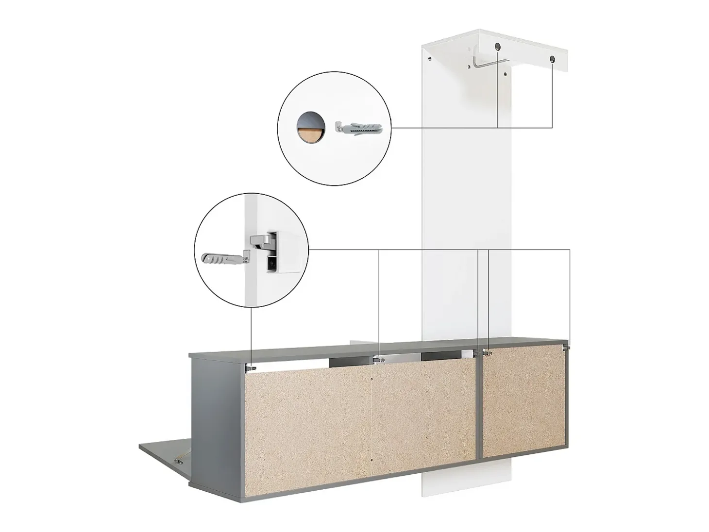 Vladon Mueble recibidor Carlton Set 4, Mueble de entrada compuesto por 1 Perchero, 1 Zapatero, antracita mate/zarzamora de alto brillo (156,5 x 193 x 35 cm)