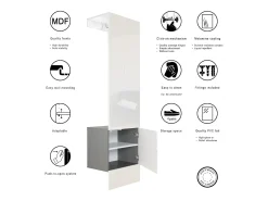 Vladon Mueble recibidor Carlton Set 5, Mueble de entrada compuesto por 1 Perchero con Puerta integrada y 1 Barra, antracita mate/roble natural (52 x 193 x 35 cm)
