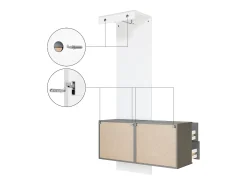 Vladon Mueble recibidor Carlton Set 2, Mueble de entrada compuesto por 1 Perchero, 1 Armario de cajones, antracita mate/roble natural (105 x 193 x 35 cm)