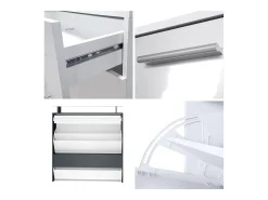 Vladon Mueble recibidor Malea, Mueble de entrada compuesto por 1 Zapatero colgante, 1 Espejo de pared y 2 Percheros, Negro mate/Blanco mate