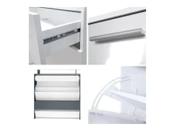 Vladon Mueble recibidor Malea, Mueble de entrada compuesto por 1 Zapatero colgante, 1 Espejo de pared y 2 Percheros, Antracita mate/Negro mate