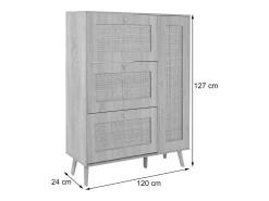 Volquete de ratán para zapatos MCW-M37, aspecto roble