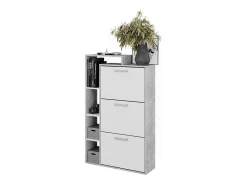 Volquete zapatero blanco/hormigón 80x24.2x128.3 orlando
