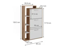 Volquete zapatero blanco/sonoma 80x24.2x128.3 orlando