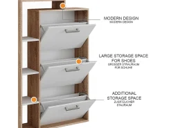Volquete zapatero blanco/sonoma 80x24.2x128.3 orlando