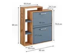 Volquete zapatero goldkraft roble/azul 80x24.2x90 orlando