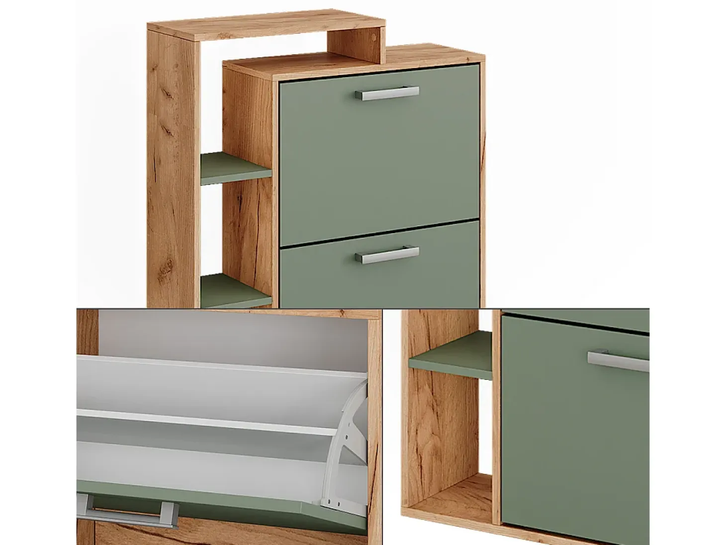 Volquete zapatero goldkraft roble/verde 80x24.2x90 orlando