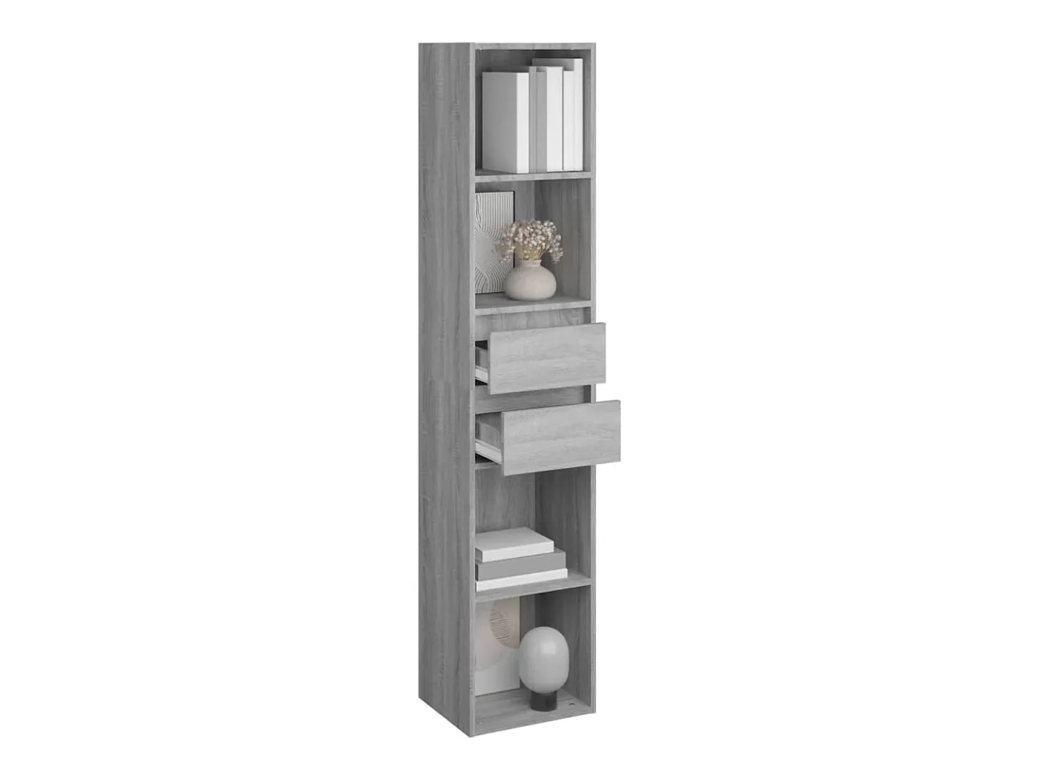 Växjö Estantería de madera de ingeniería gris Sonoma 36x30x171 cm