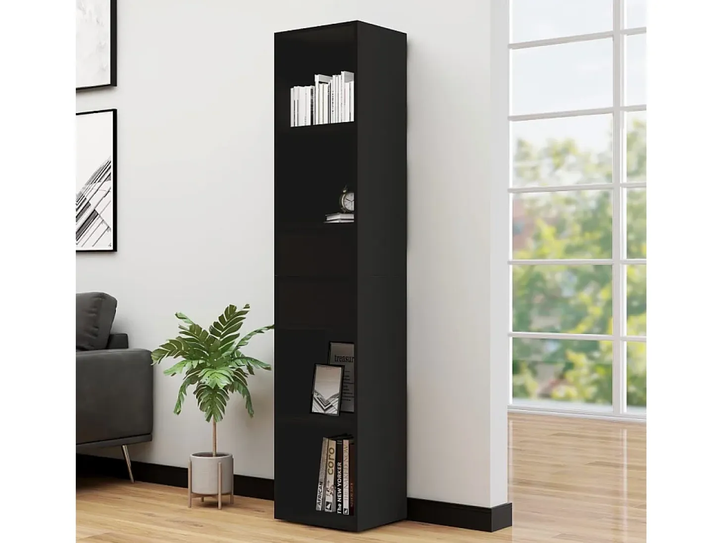 Växjö Estantería madera contrachapada negro 36x30x171 cm