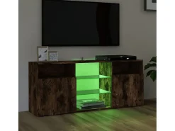 Webster City Mueble de TV con luces LED roble ahumado 120x30x50 cm